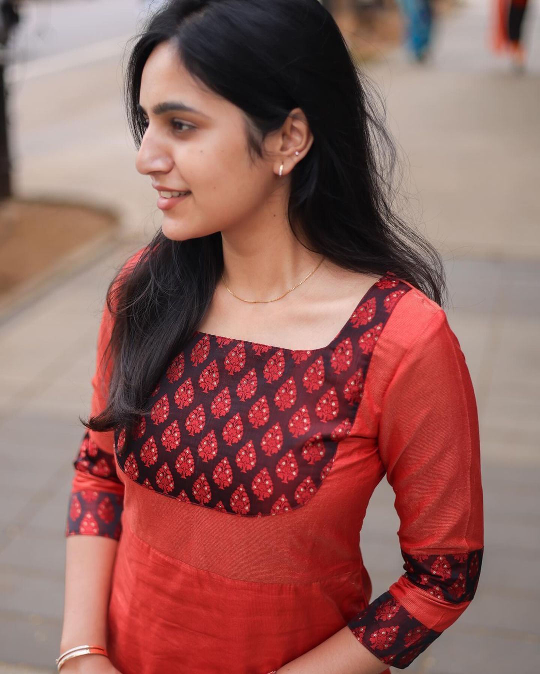 Red Yoke Top - Studio Thari